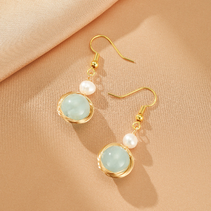 Aquamarine and Pearl Earrings – Pure Harmony