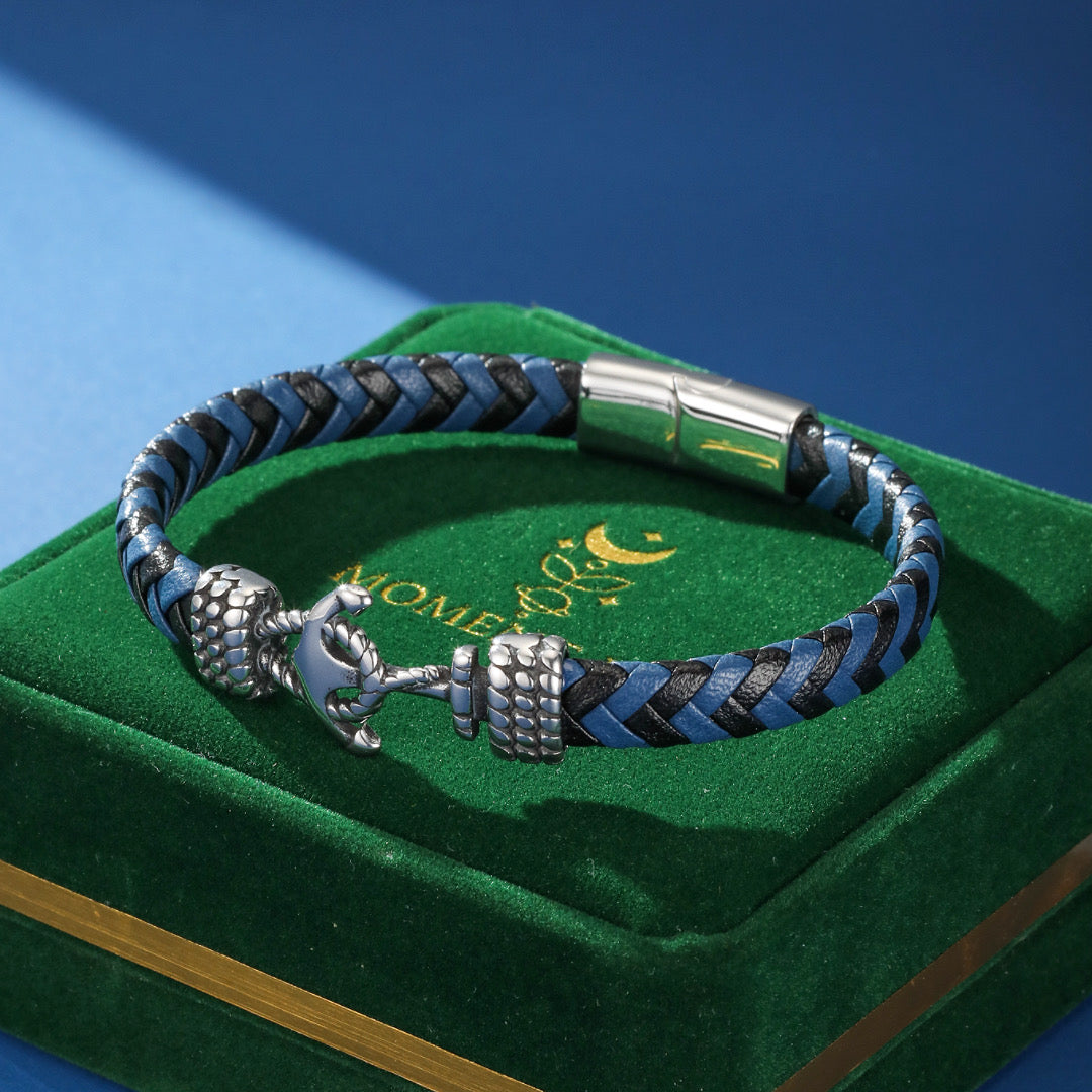Men's Leather Anchor Bracelet – Horizon Libre