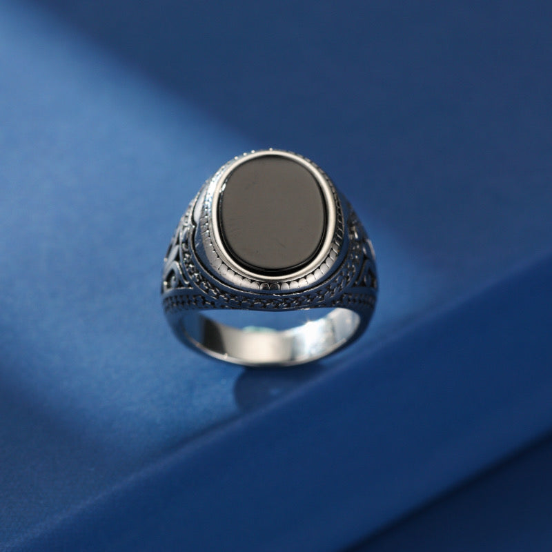 Bague Homme Onyx – Pouvoir Intérieur