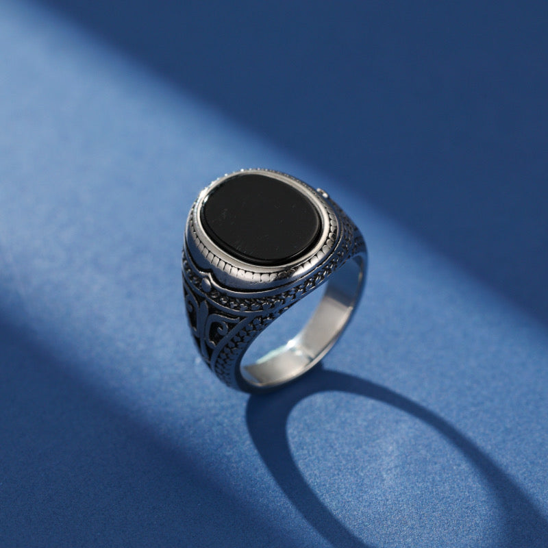 Bague Homme Onyx – Pouvoir Intérieur