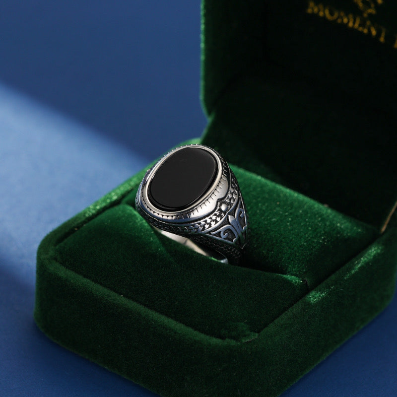 Bague Homme Onyx – Pouvoir Intérieur