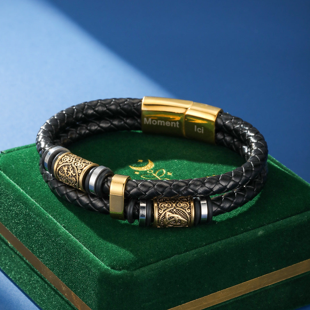 Men's Viking Leather Bracelet – Nordic Infinity Knots