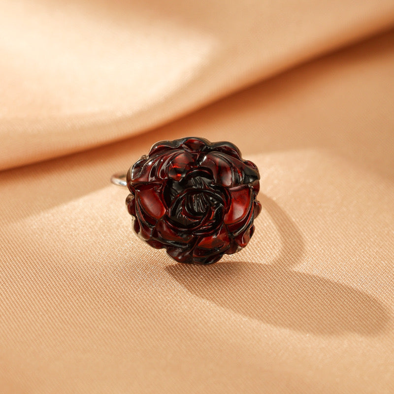 Bague Ambre – Lumière d’Automne, Argent Plaqué Or