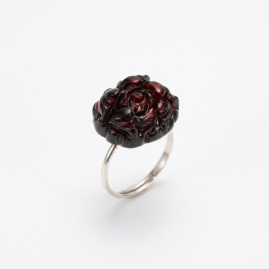 Bague Ambre – Lumière d’Automne, Argent