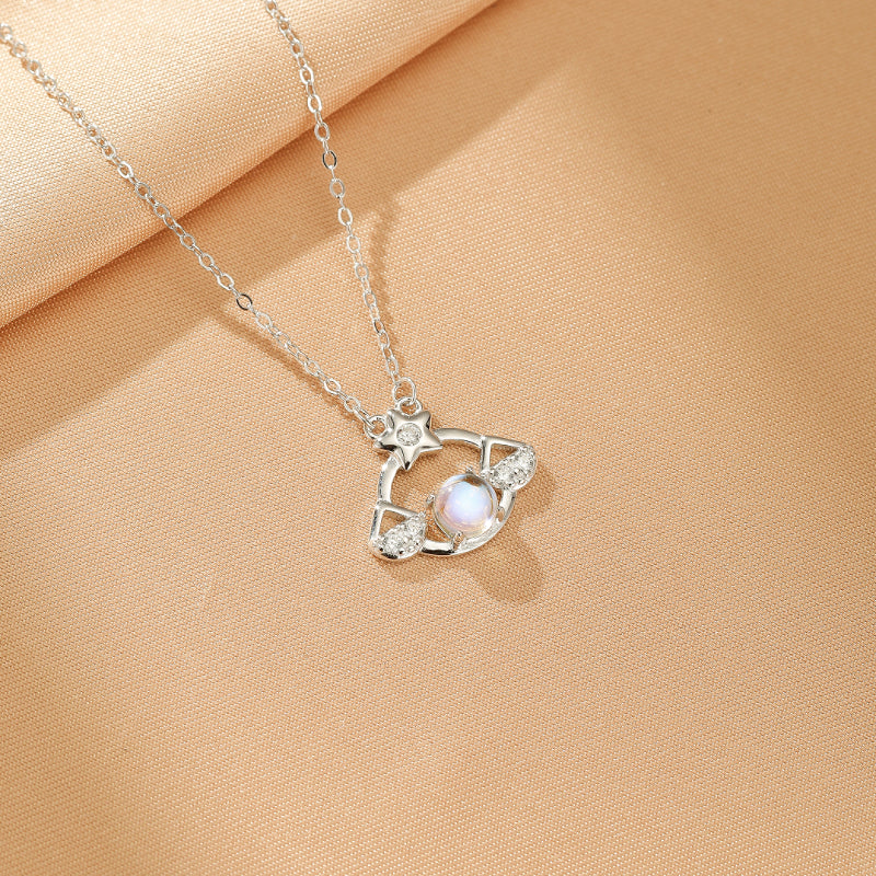 Collier Pierre de Lune – Rêve Sidéral, Argent