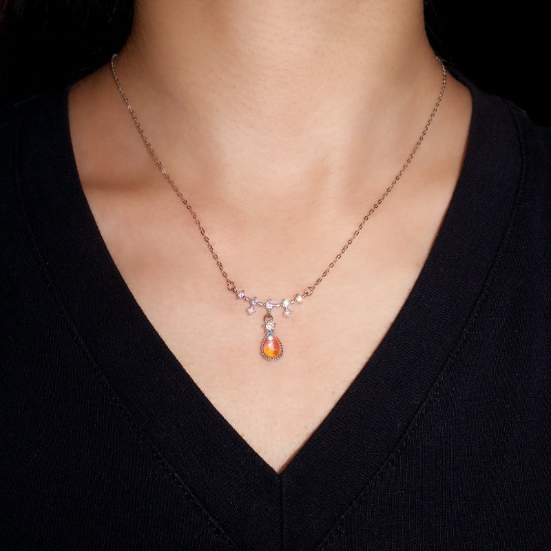 Collier Pierre de Lune – Goutte Céleste, Argent