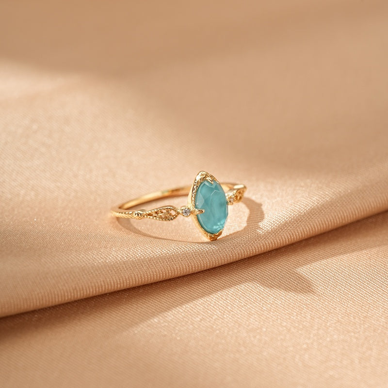 Bague Turquoise – Aura Bohème, Argent Plaqué Or