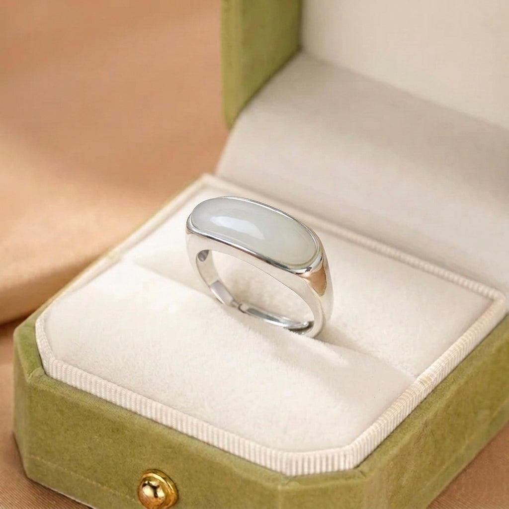 Bague Jade – Pureté Zen, Argent