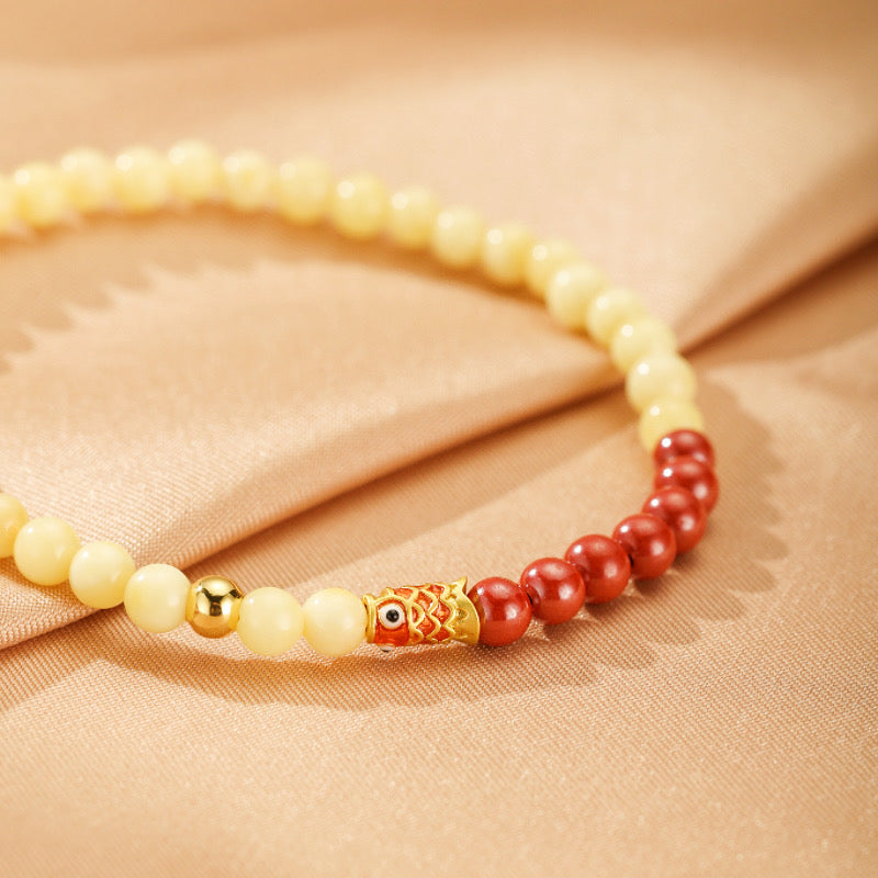 Bracelet Ambre et Cinabre – Carpe Joyeuse