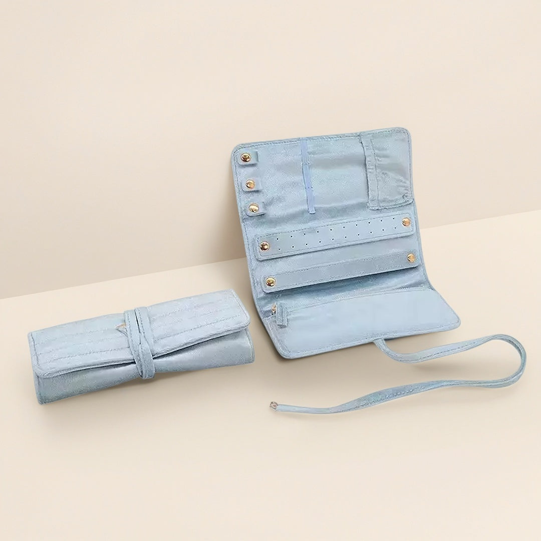 Pochette à Bijoux en Velours – Étui de Voyage