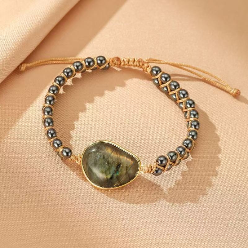 Bracelet Labradorite et Hématite – Aura Protectrice