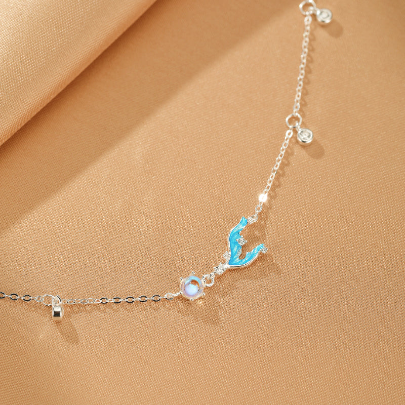 Moonstone Bracelet – Lunar Mermaid, Silver
