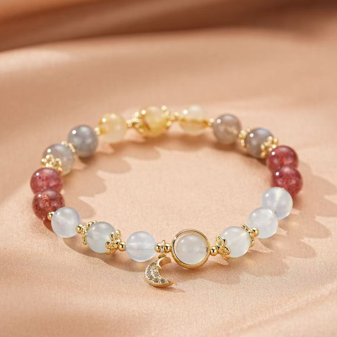 Bracelet Labradorite et Aigue-Marine – Harmonie Lunaire