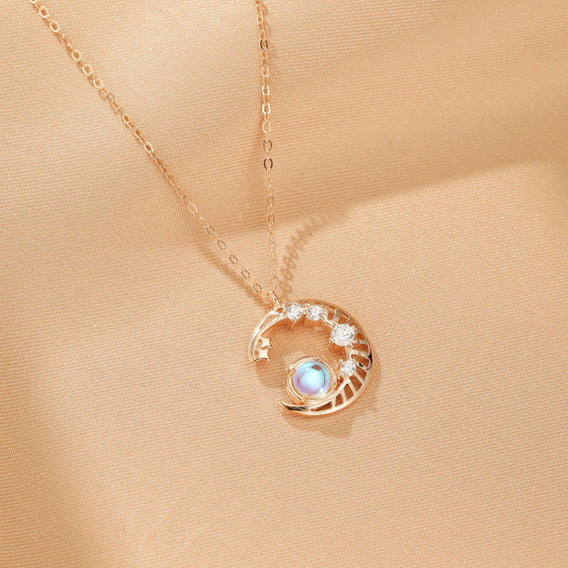 Moonstone Necklace – Celestial Dream, Silver