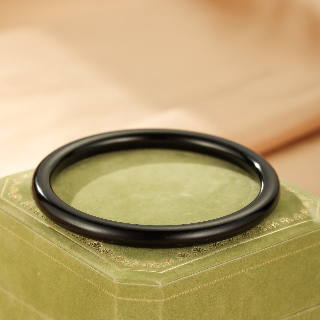 Bracelet Jonc Jade Néphrite – Éclipse Protectrice