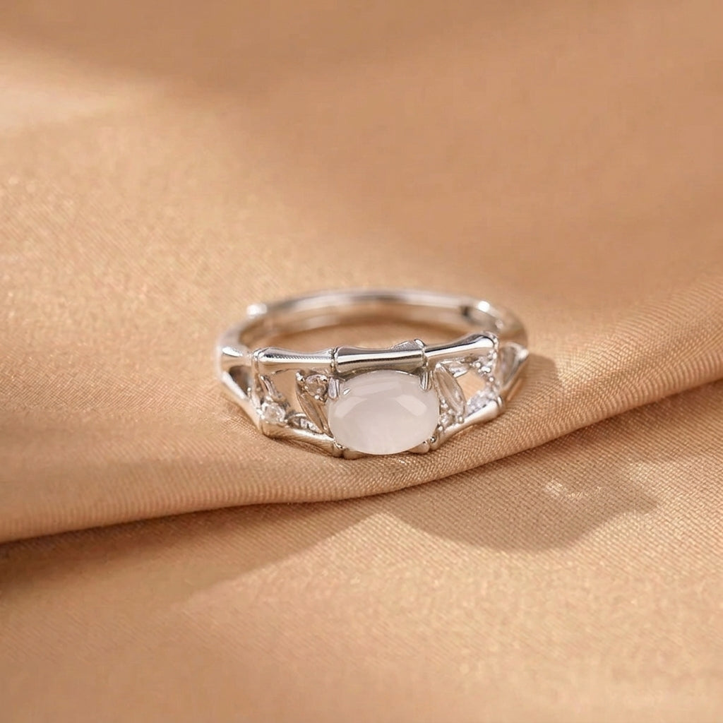 Bague Jade Néphrite – Lueur d’Asie, Argent