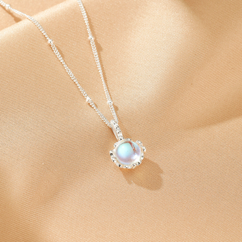 Moonstone Necklace – Night Glow, S925 Silver