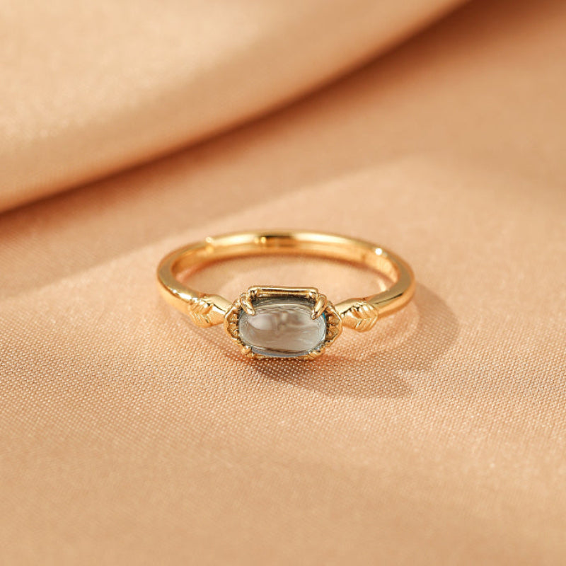 Bague Topaze – Joie des Cieux, Argent Plaqué Or