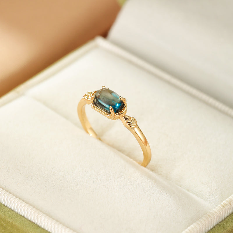 Bague Topaze – Joie des Cieux, Argent Plaqué Or