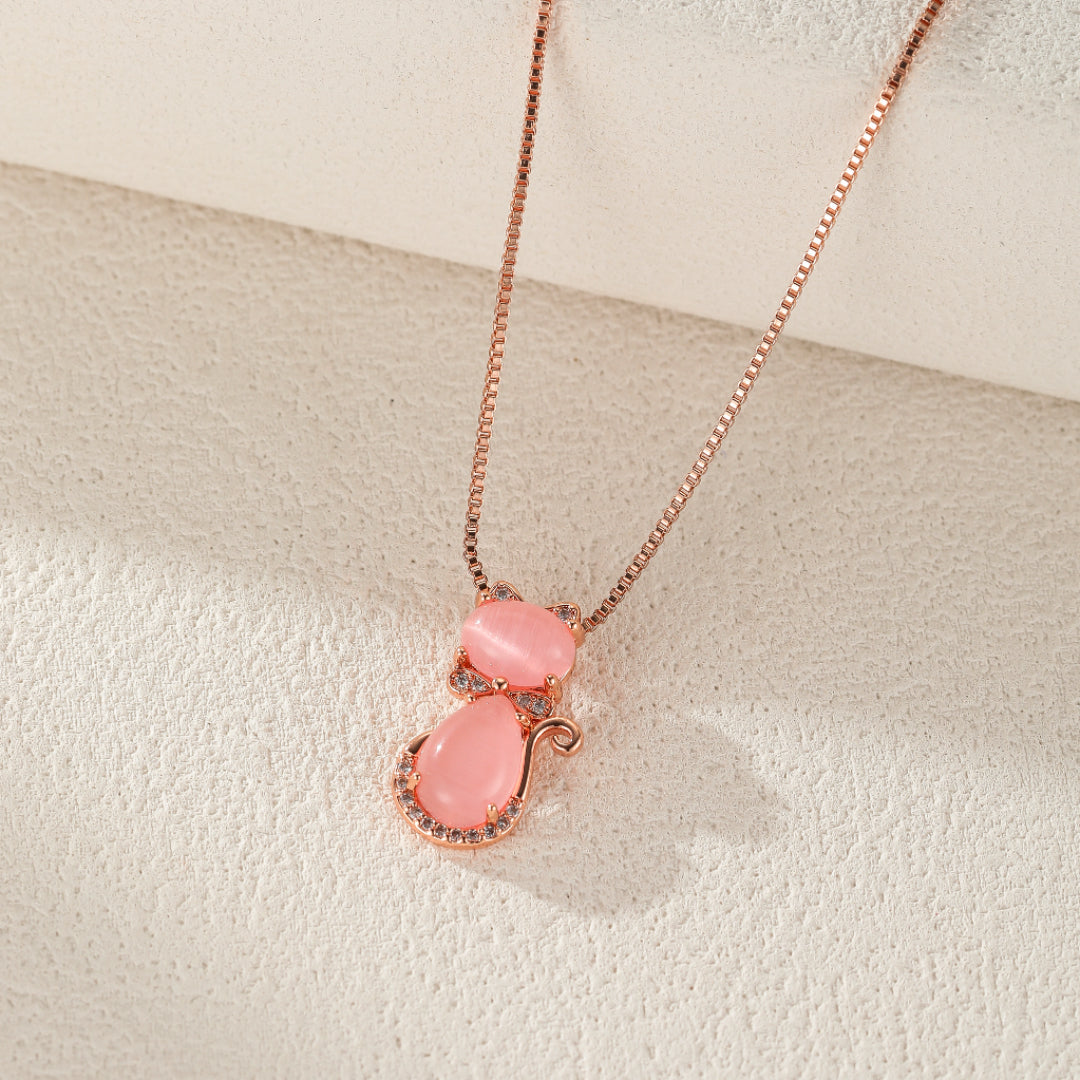 Collier Enfant Quartz Rose – Chaton
