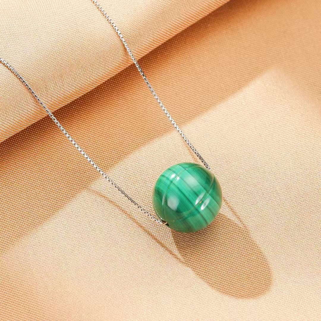 Collier Malachite – Sphère d’Harmonie, Argent