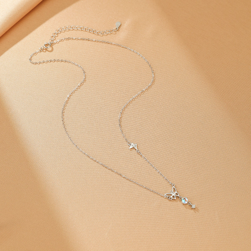 Moonstone Necklace – Lunar Butterfly, Silver
