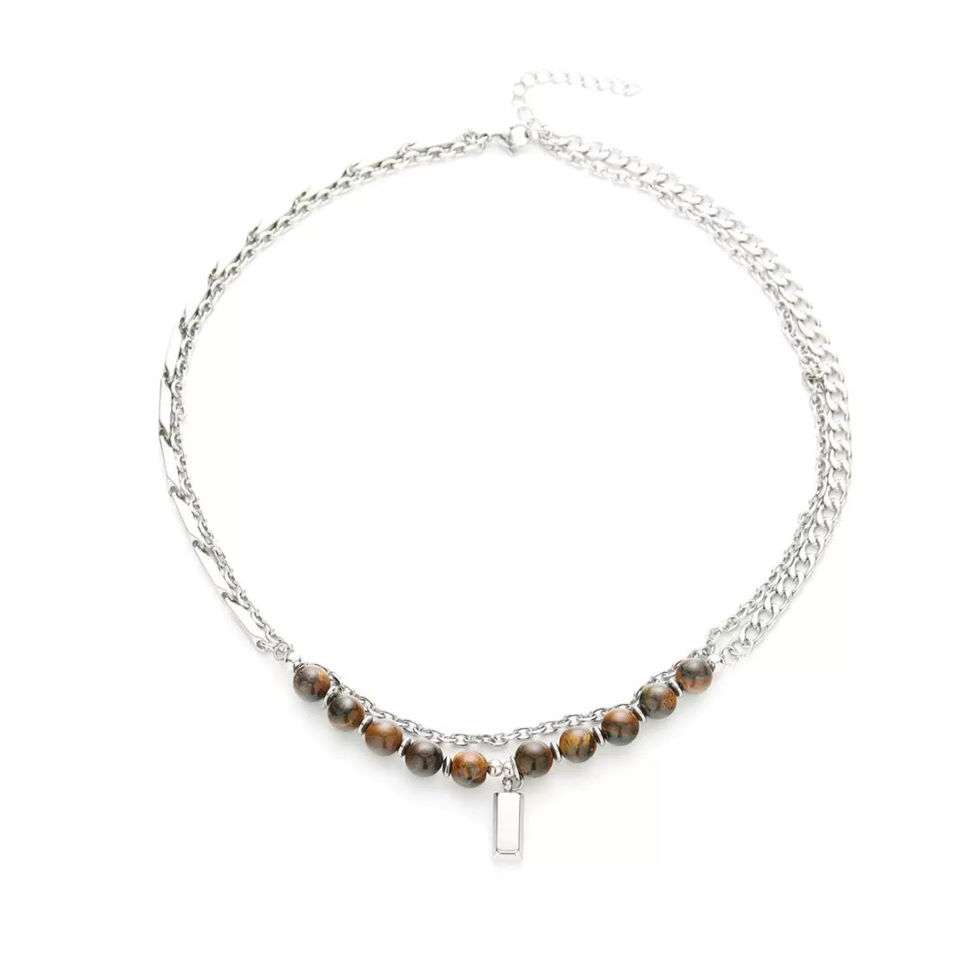 Collier Homme Œil de Tigre – Élan Minéral