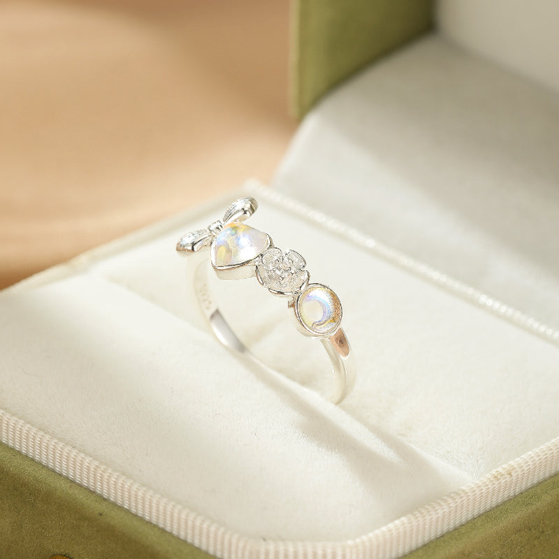 Bague Pierre de Lune – Fleur de Lune, Argent