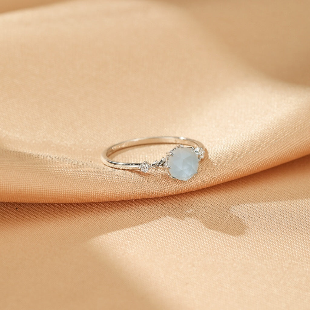 Bague Aigue marine – Tranquillité Marine, Argent 925