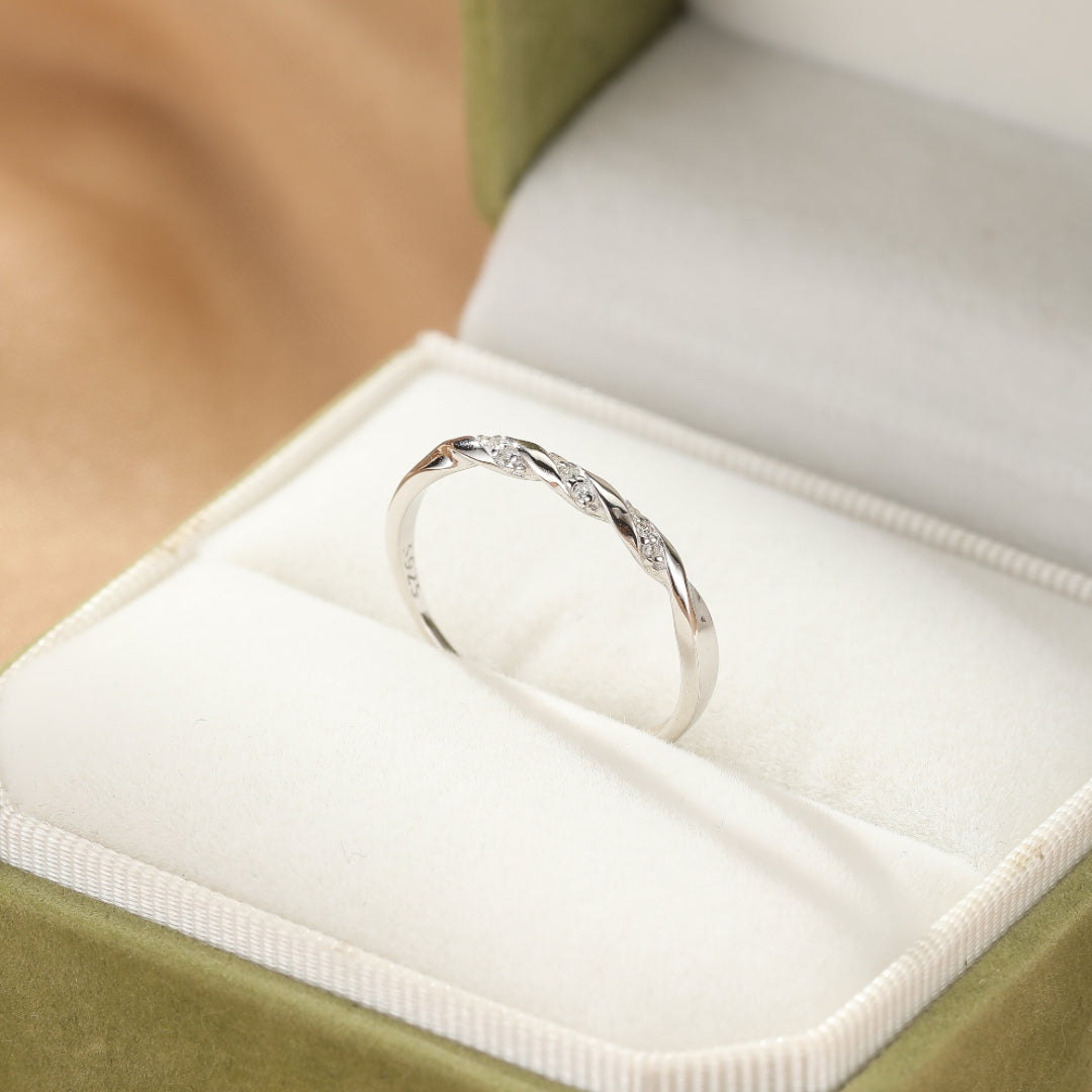 Bague Couple – Cœur Entrelacé, Argent