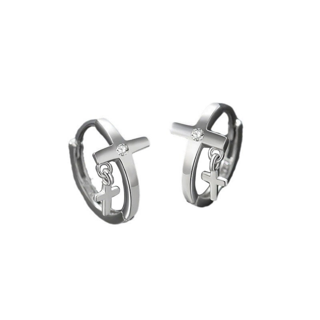Men's Cross Earring – Subtle Shine