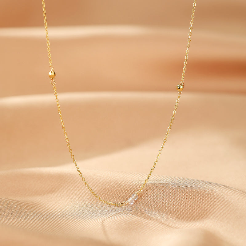 Collier Labradorite – Simplicité Mystique, Argent Plaqué Or