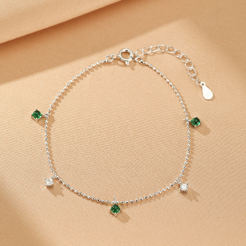 Emerald Bracelet – Luminous Dew, 925 Silver