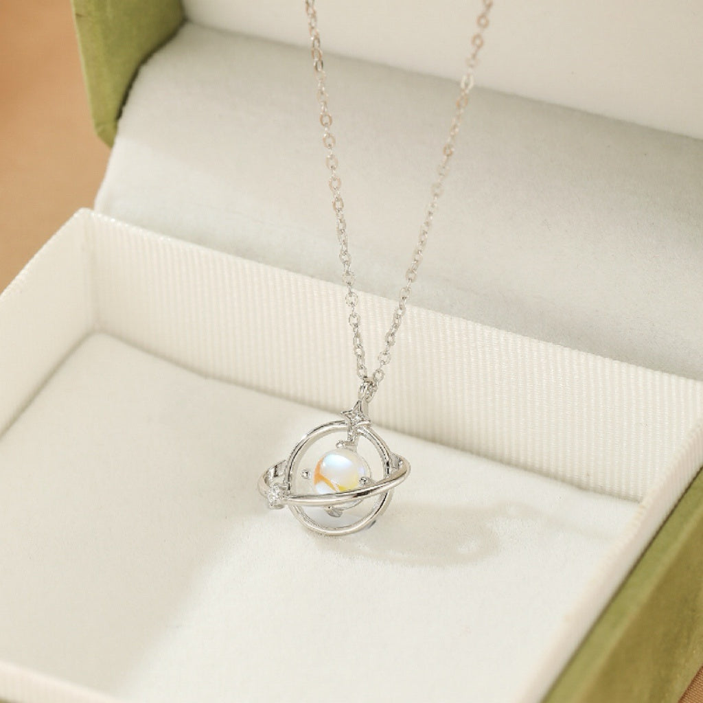 Collier Pierre de Lune – Rêve Céleste, Argent