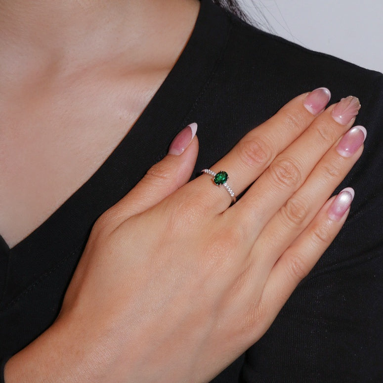 Bague Émeraude – Lumière Impériale, Argent 925