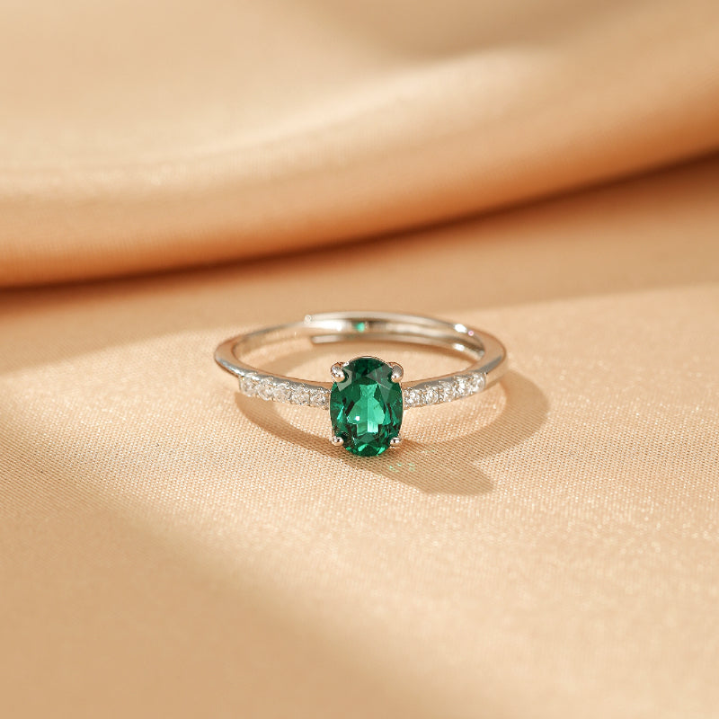 Bague Émeraude – Lumière Impériale, Argent 925