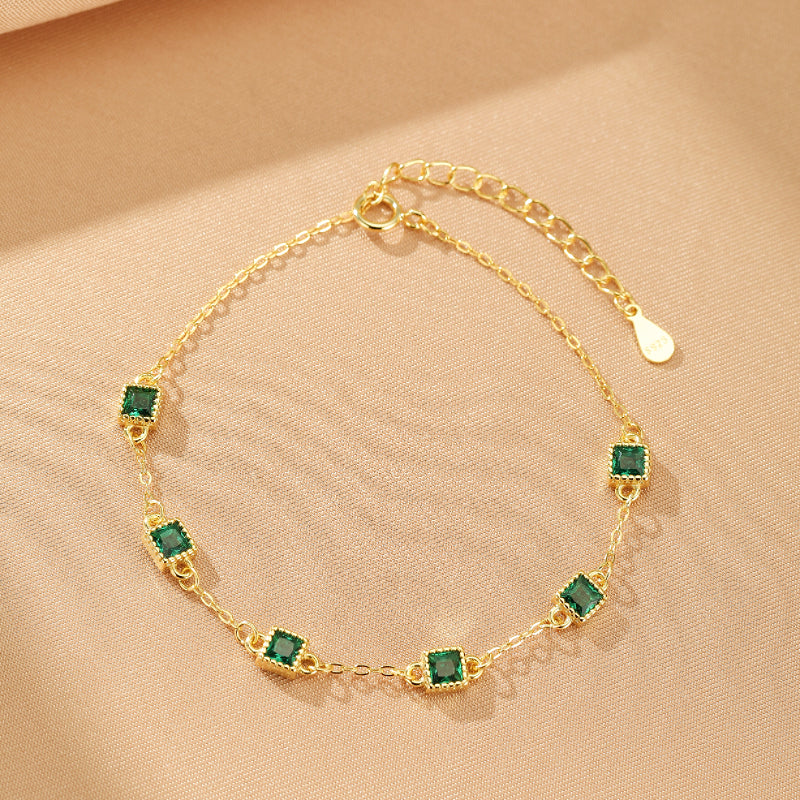 Emerald Bracelet – Royal Light, Gold Plated Silver