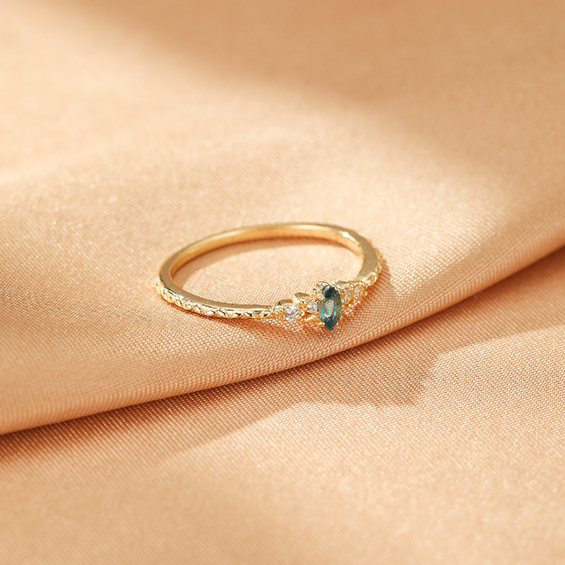 Bague Topaze – Firmament d'Azur, Argent Plaqué Or