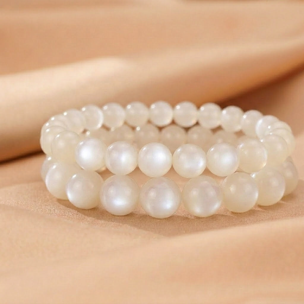 Bracelet Pierre De Lune Blanche – Aura Lunaire