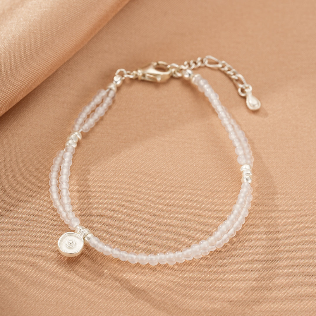 Bracelet Cristal de Roche – Goutte Discrète, Argent