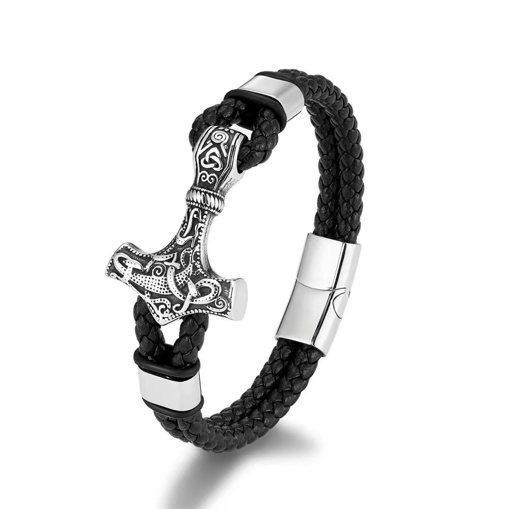 Men's Leather Anchor Bracelet – Nordic Protection