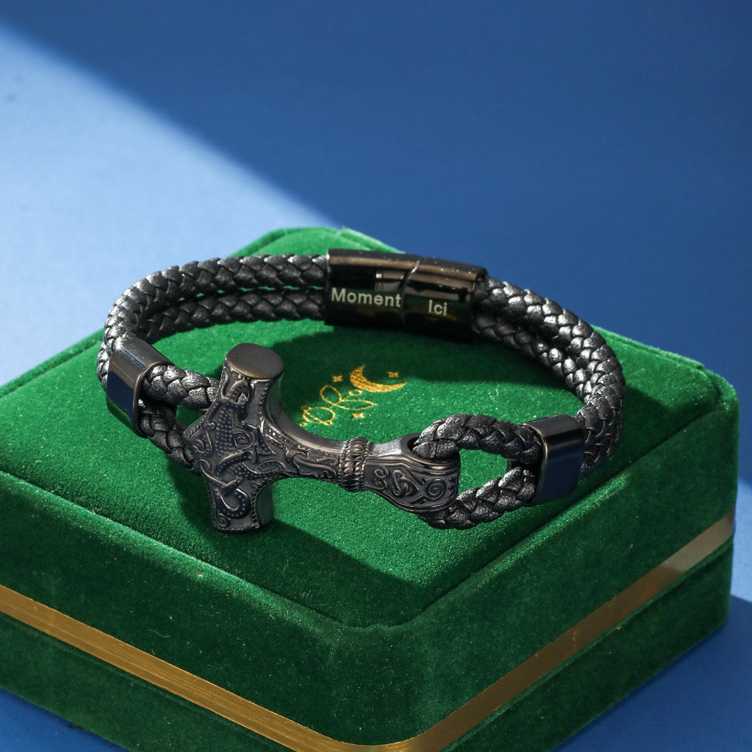 Men's Leather Anchor Bracelet – Nordic Protection