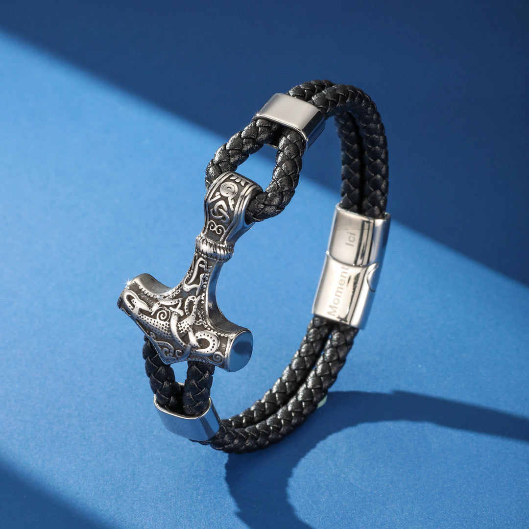 Men's Leather Anchor Bracelet – Nordic Protection