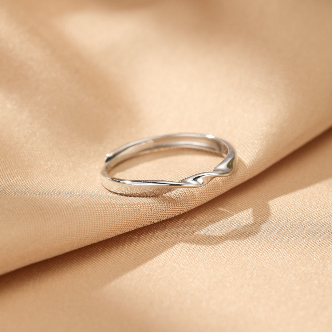 Bague Couple – Cœur Entrelacé, Argent