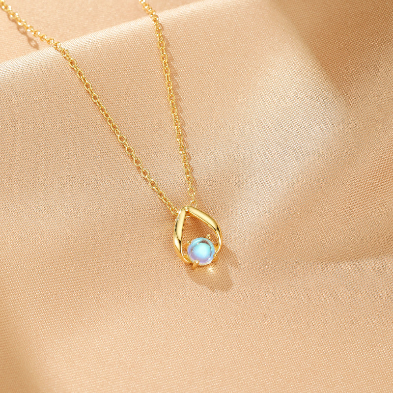Moonstone Necklace – Lunar Grace, Gold Plated Silver