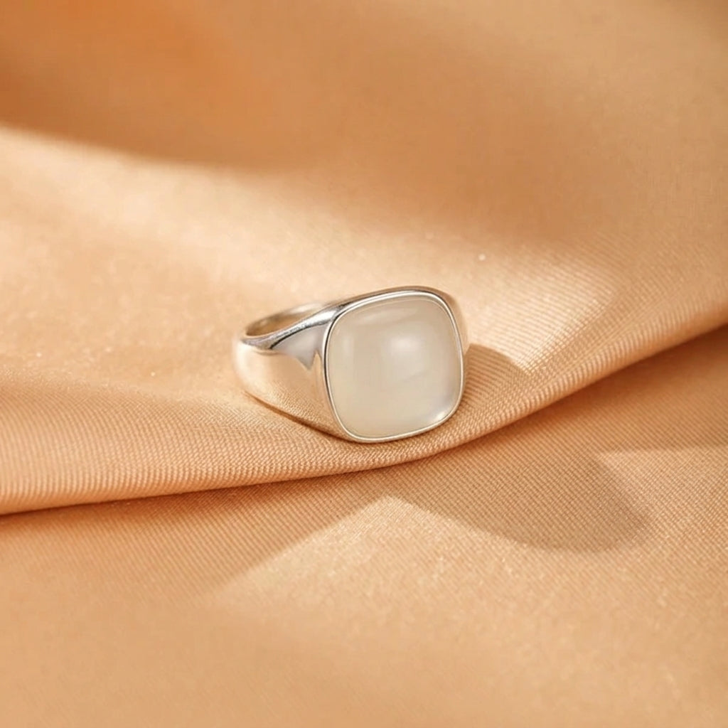 Bague Jade Néphrite – Âme de Jade, Argent