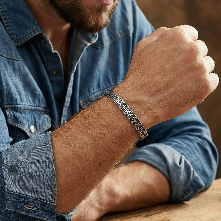 Bracelet Viking Jonc – Runes Nordiques