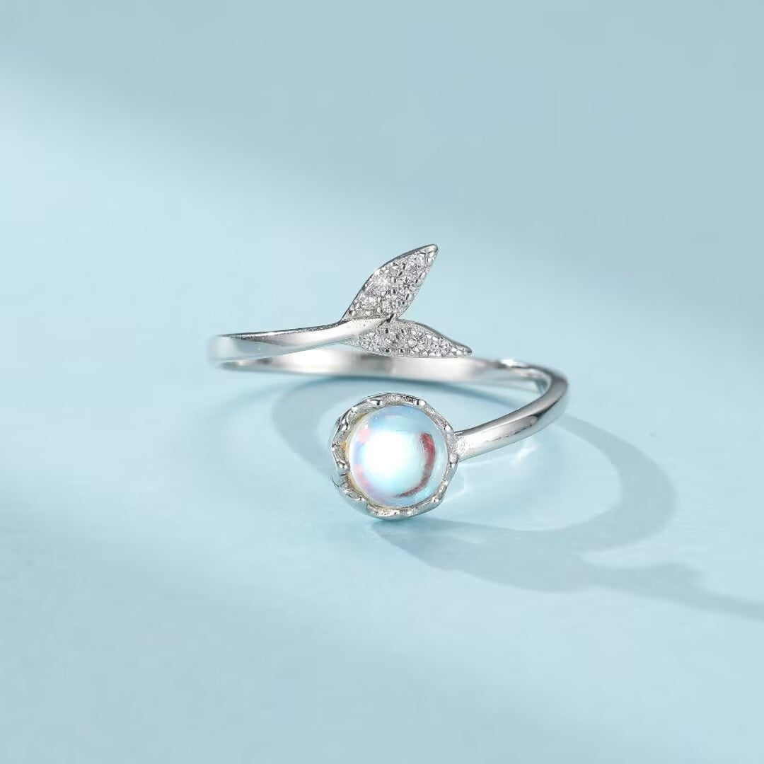 Bague Pierre de Lune – Brume Matinale, Argent