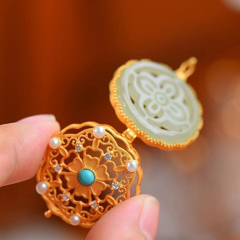 Pendentif Ouvrable Médaillon 'Trésor' en Jade