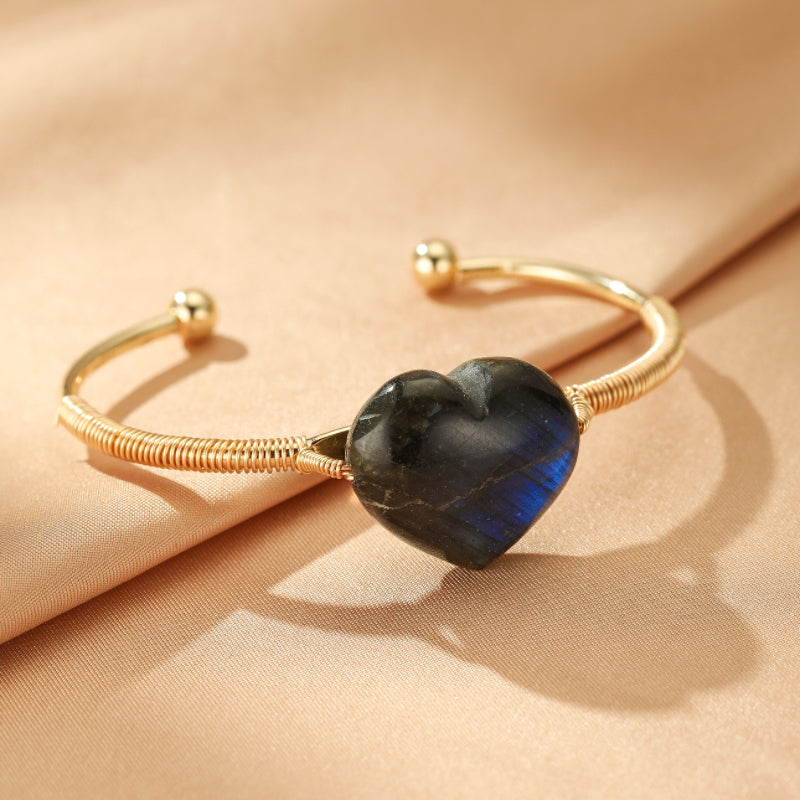 Bracelet Labradorite – Cœur Mystique